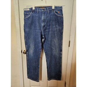Wrangler  Flame Resistant Mens Blue Jeans 4 CAT 2 Riggs Workwear  44x32